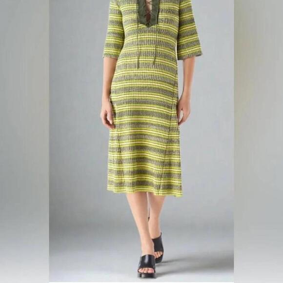 Anthropologie Dresses & Skirts - Happy Sheep Anthropologie green striped cotton midi dress boho size M NWT